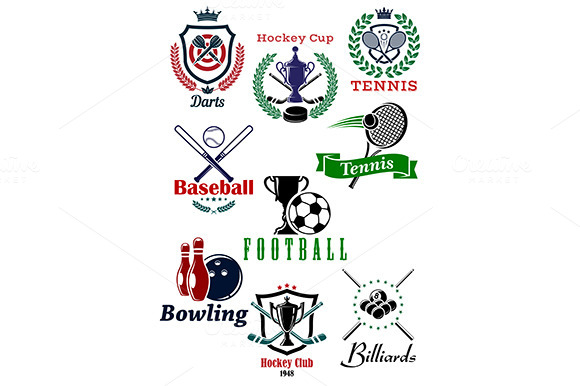 Heraldic Sporting Emblems Or Badges