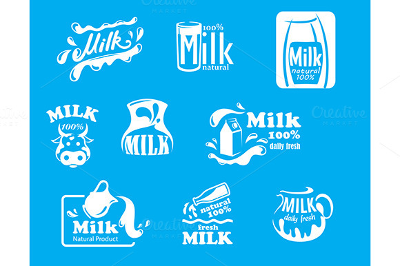 Blue And White Milk Symbols Icons O Blue And White Milk Symbols Icons O