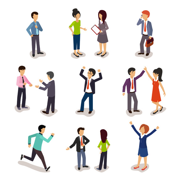 Several People Isometric 3D Vector Several People Isometric 3D Vector