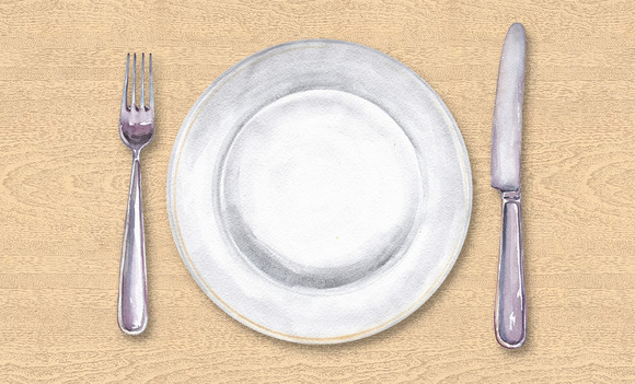 Fork Spoon And Knife In Watercolor Fork Spoon And Knife In Watercolor