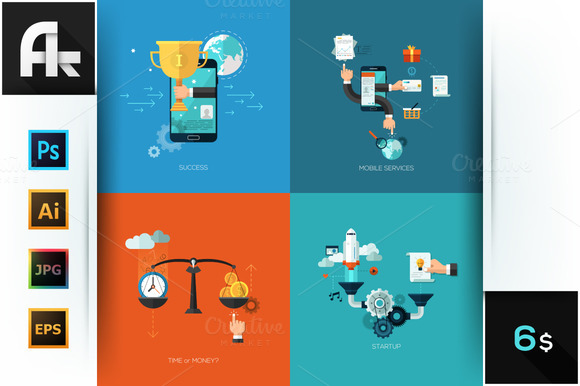 Set Of 4 Concepts For Web Design Set Of 4 Concepts For Web Design