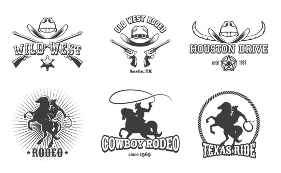 Vector Wild West And Rodeo Labels Vector Wild West And Rodeo Labels