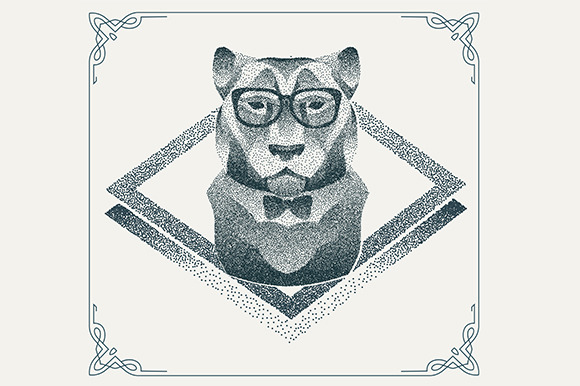 Dotwork Hipster Tiger Dotwork Hipster Tiger