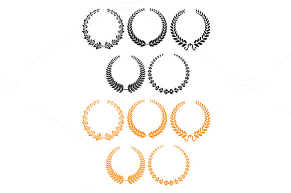 Black And Orange Heraldic Laurel Wre Black And Orange Heraldic Laurel Wre