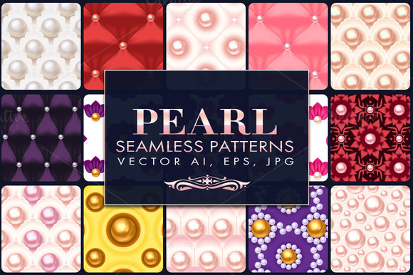 18 Pearl Vector Seamless Patterns 18 Pearl Vector Seamless Patterns