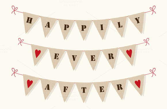 Cute Burlap Texture Bunting Flags Cute Burlap Texture Bunting Flags