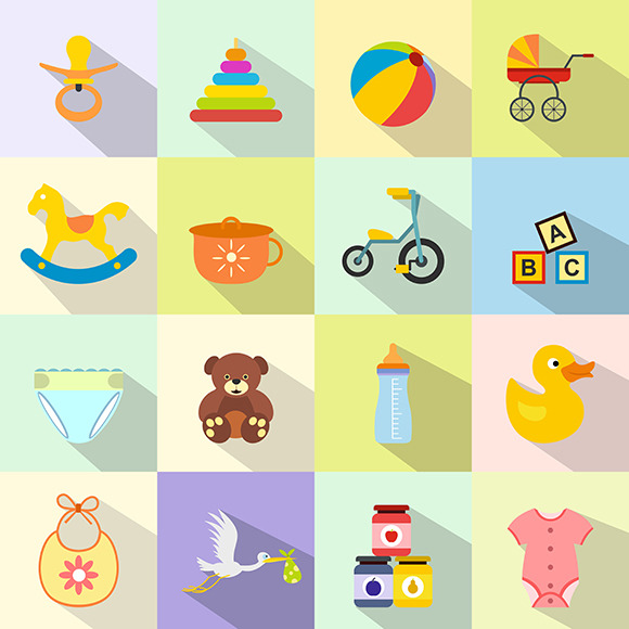 Baby Flat Icon Set Baby Flat Icon Set