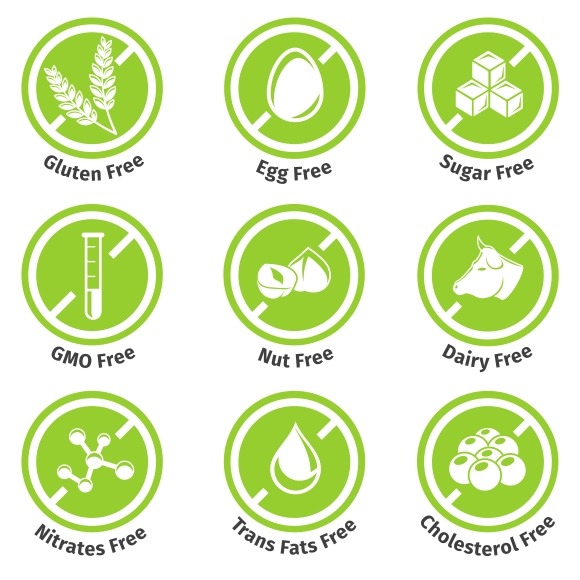 Allergen free products stickers ~ Graphics on Creative Market