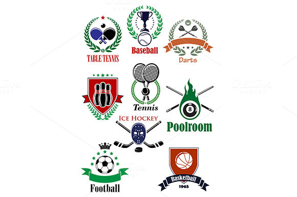 Team Sports Heraldic Badges Or Logo Team Sports Heraldic Badges Or Logo