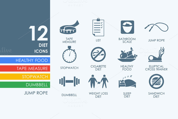12 Diet Icons 12 Diet Icons