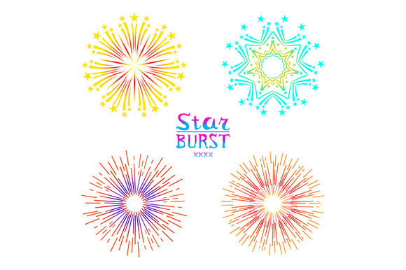 Set Color Starburst Abstract Vector Set Color Starburst Abstract Vector