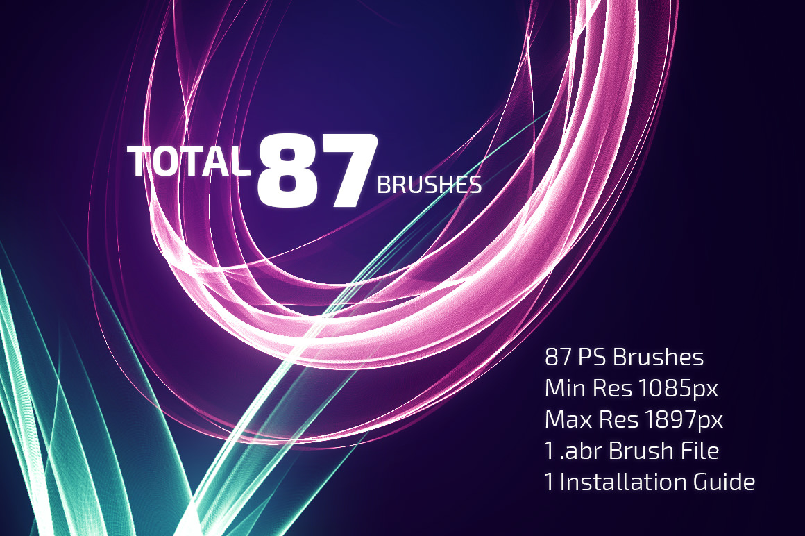 87 فرش إحترافية للفوتوشوب - Abstract Motion Brush Pack بأشكال متنوعة وبجودة عالية جداا