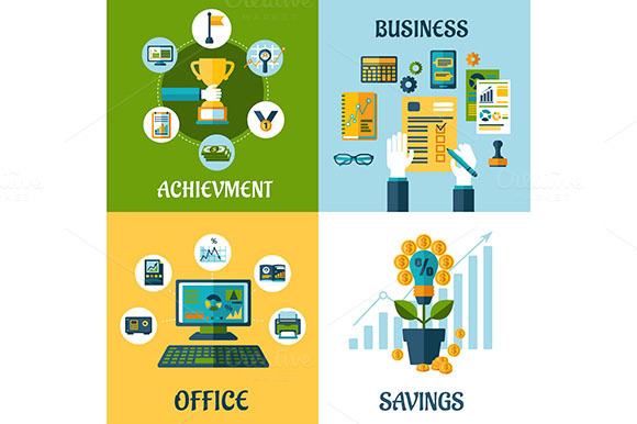Flat Business Office And Success Flat Business Office And Success