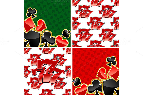 777 Seamless Patterns And Card Suits 777 Seamless Patterns And Card Suits