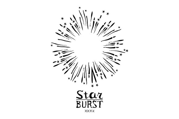 Vector Monochrome Starburst Ray Logo Vector Monochrome Starburst Ray Logo