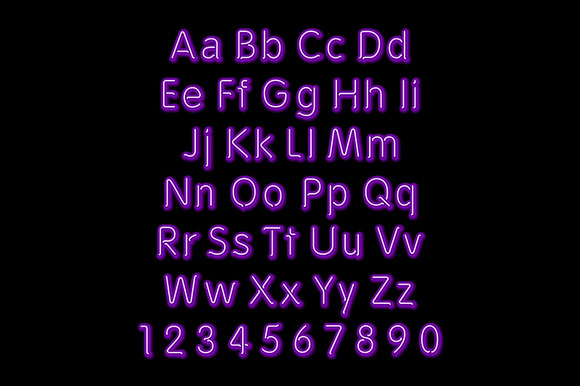 Neon Glow Alphabet Vector Design Neon Glow Alphabet Vector Design
