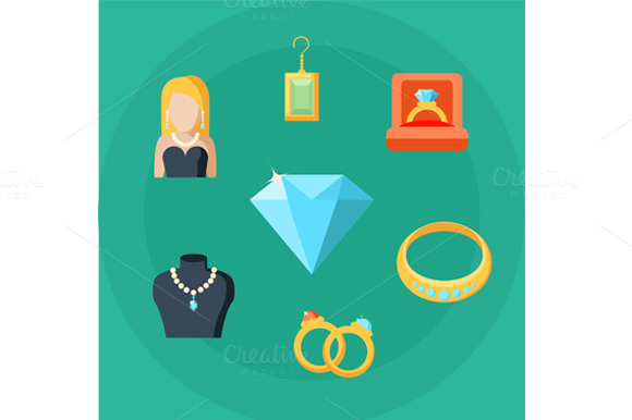 Jewelry Concept Icons Set Jewelry Concept Icons Set