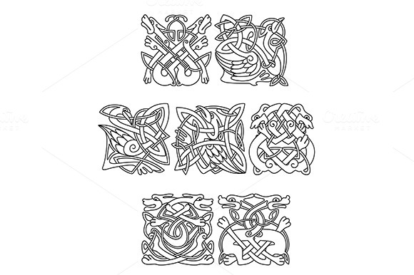 Celtic Animals And Birds With Tribal Celtic Animals And Birds With Tribal