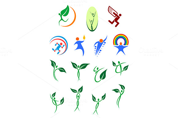 Eco People And Environment Icons