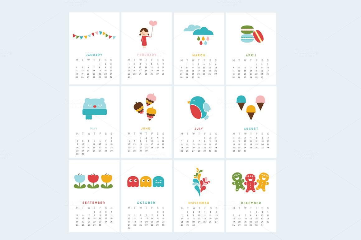 mini calendar template 2016