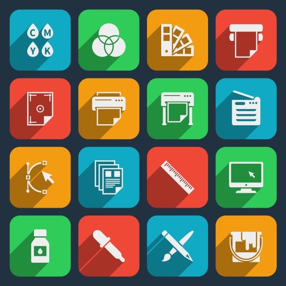 Publisher And Printing House Icons