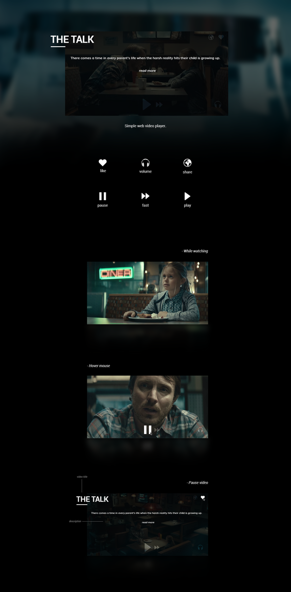 Web Video Player Concept Web Video Player Concept