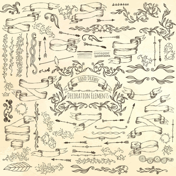 Hand Drawn Decoration Elements Hand Drawn Decoration Elements