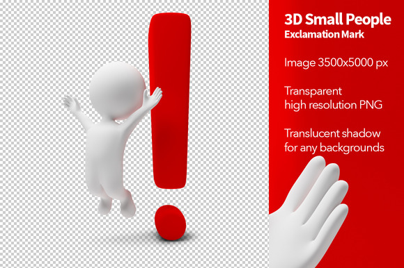 3D Small People Exclamation Mark 3D Small People Exclamation Mark