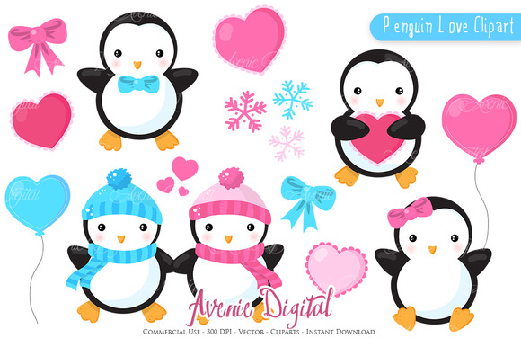 penguin valentine clipart - photo #28