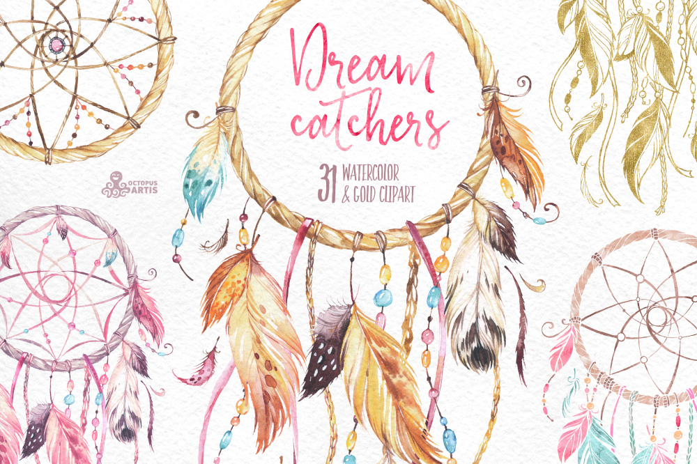 Dreamcatchers. Watercolor collection ~ Illustrations on Creative Market