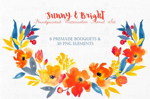 Sunny Bright- Watercolor Floral Se Sunny Bright- Watercolor Floral Se