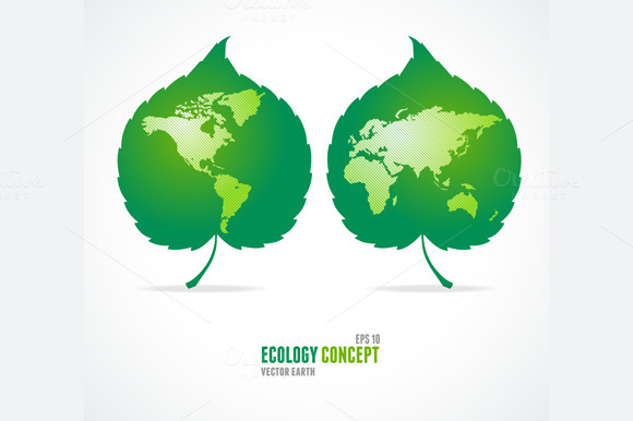 Green Leaves Like Globe And Map Green Leaves Like Globe And Map