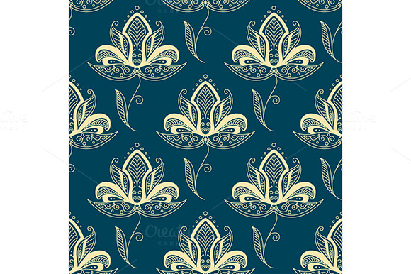 Oriental Paisley Beige Flowers Seaml Oriental Paisley Beige Flowers Seaml