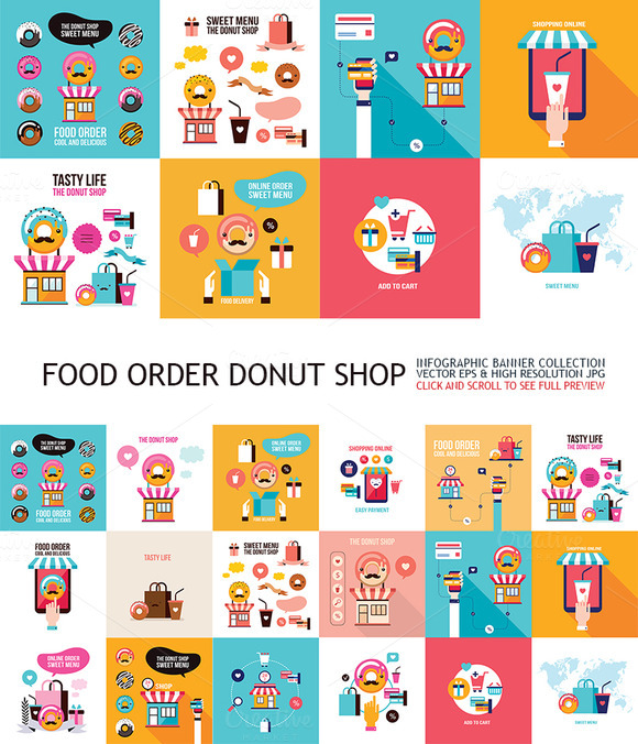 18 Food Order Donut Shop Infographic