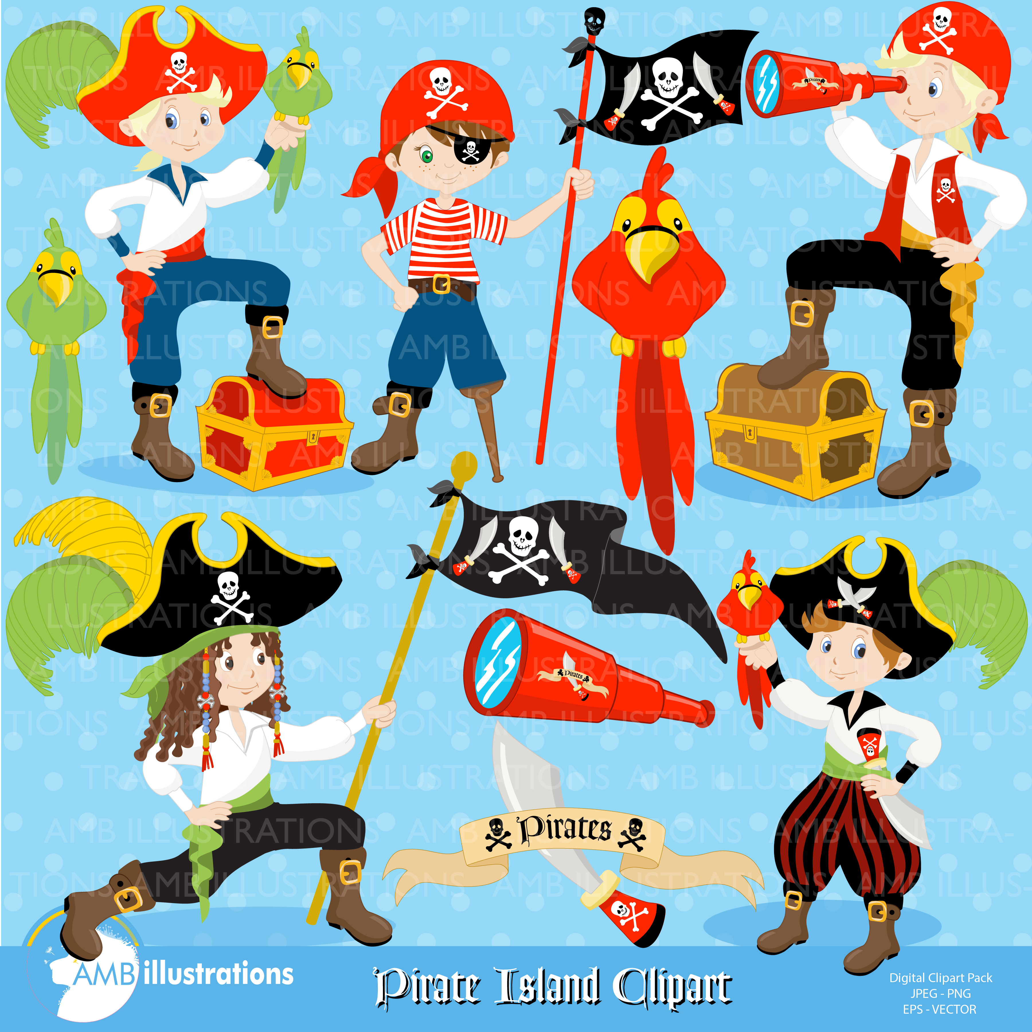 Pirates Island Clipart, Amb-173 ~ Illustrations On Creative Market