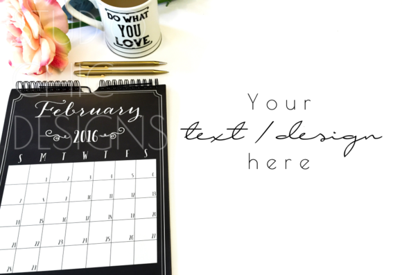 Styled Desktop Mockup With Calendar Styled Desktop Mockup With Calendar