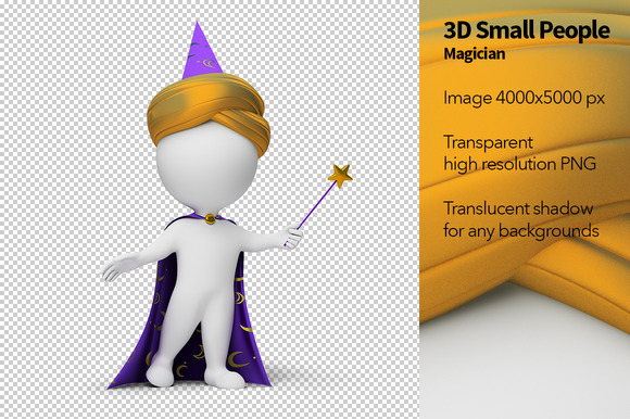 3D Small People Magician