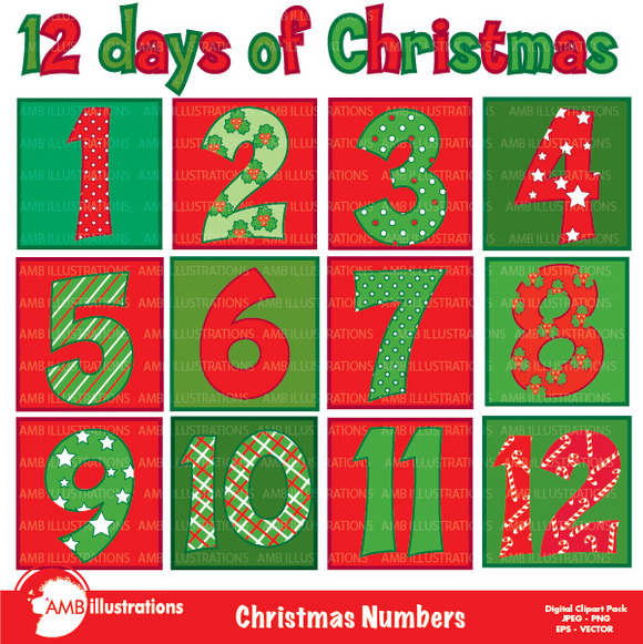 clipart christmas numbers - photo #31