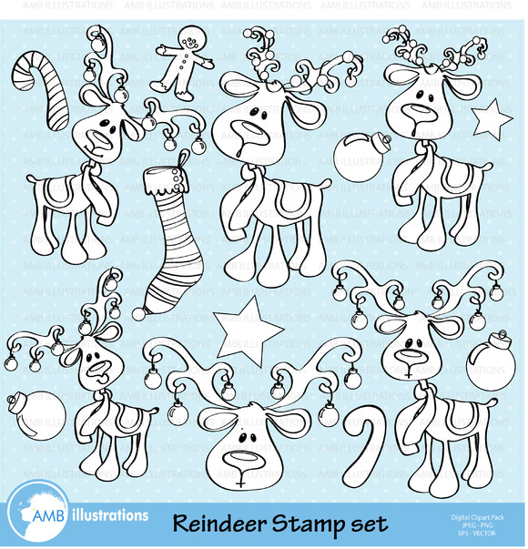 Reindeer Stamps AMB-501