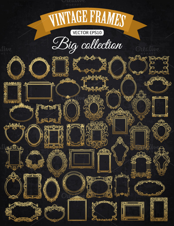 Decorative Vector Gold Frame Set Decorative Vector Gold Frame Set