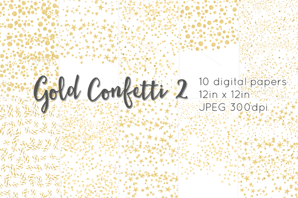 Gold Confetti Digital Paper