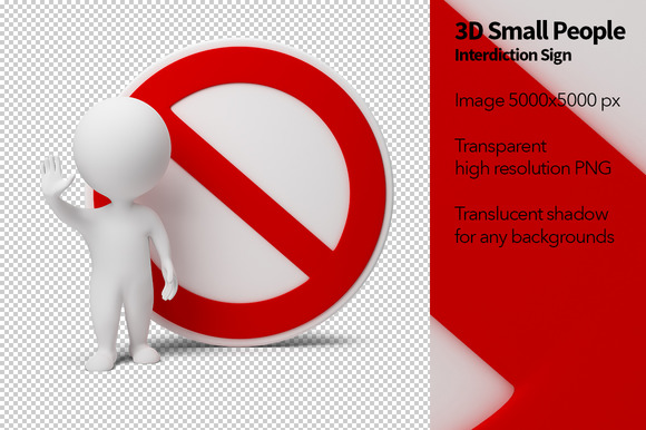 3D Small People Interdiction Sign 3D Small People Interdiction Sign