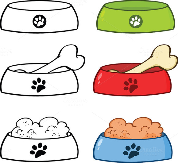 Dog Bowl Illustration Collection Dog Bowl Illustration Collection