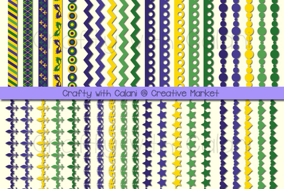 Mardi Gras Digital Border Set Mardi Gras Digital Border Set