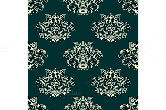 Seamless Abstract Paisley Flower Bud Seamless Abstract Paisley Flower Bud