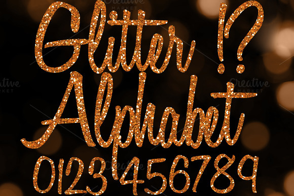 Orange Glitter Alphabet Clip Art Set Orange Glitter Alphabet Clip Art Set