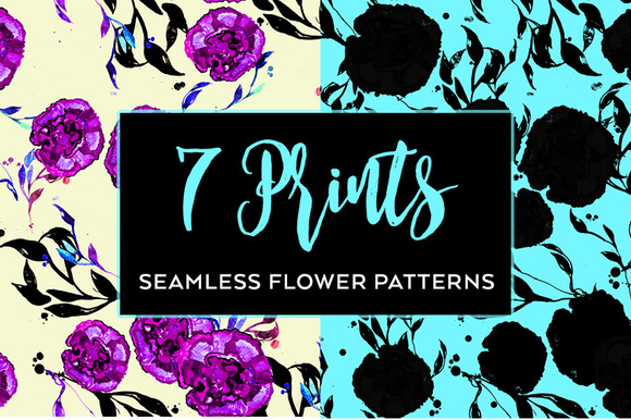 Set Stylish Seamless Floral Pattern Set Stylish Seamless Floral Pattern