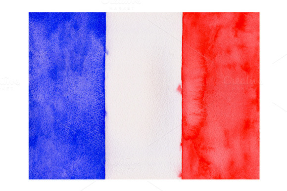 Watercolor Flag Of France Watercolor Flag Of France