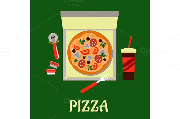 Takeaway Pizza And Soda Drink Takeaway Pizza And Soda Drink
