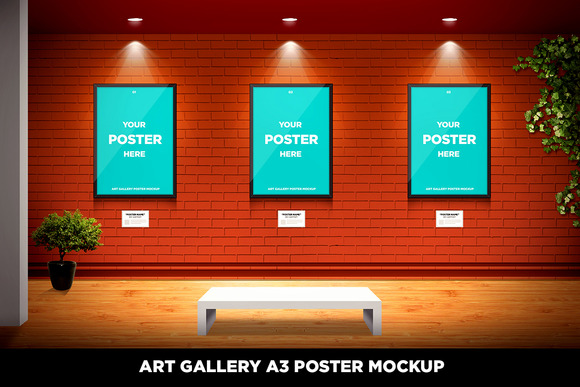 Download Art Gallery A3 Poster Mockup ~ Product Mockups on Creative Market